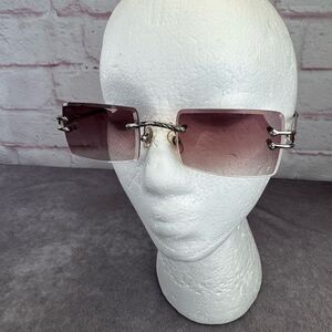 James Oro Burgundy Tint Silver Authentic II Glasses NWT